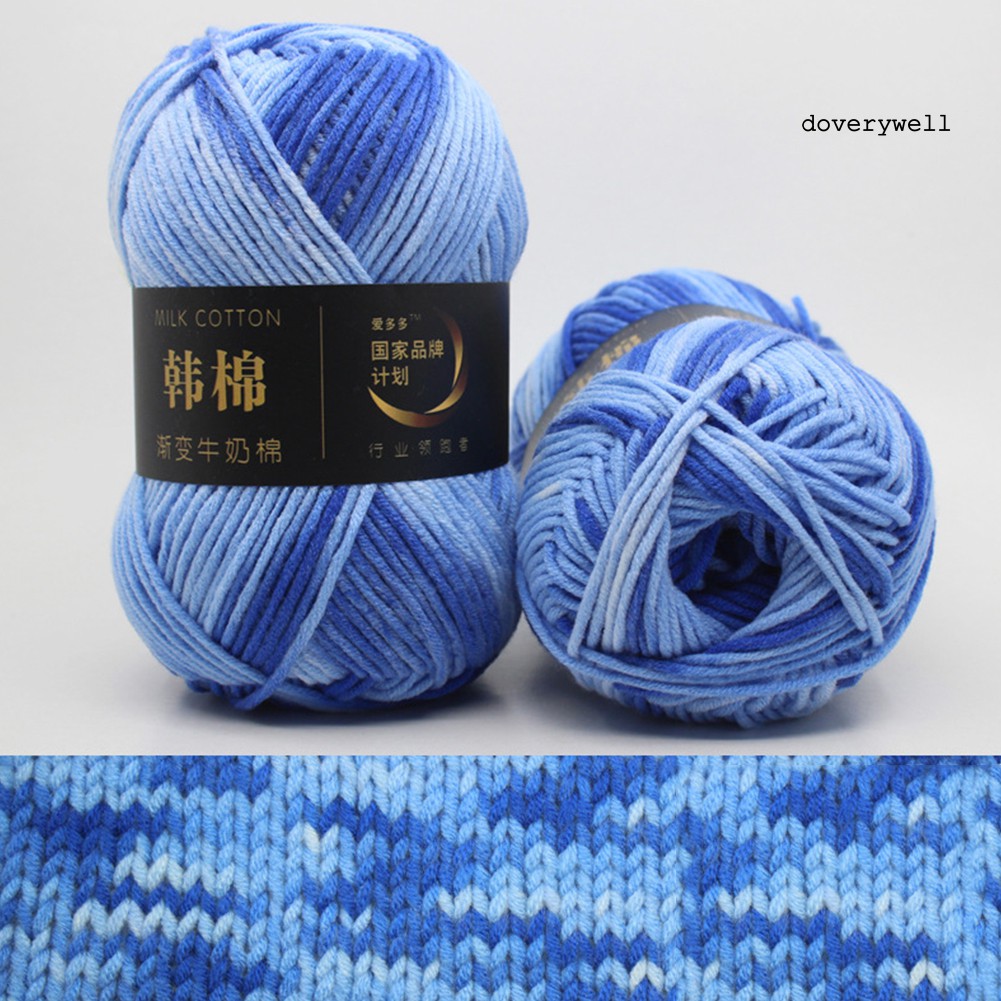 Cuộn len sợi cotton màu gradient tươi sáng tiện dụng