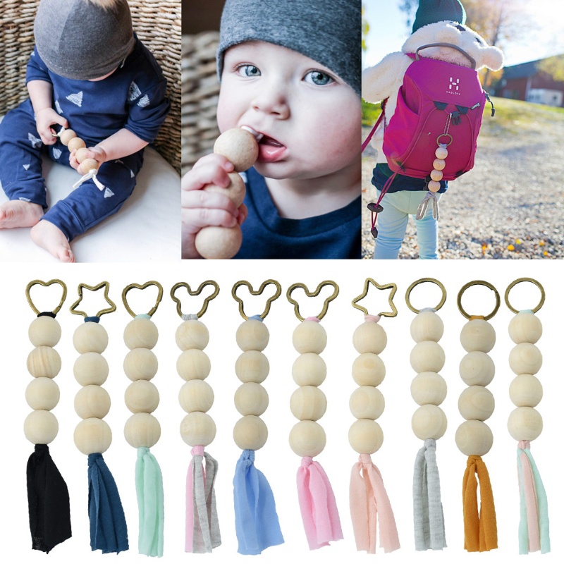 Móc Khóa Hình Chiếc Răng Bằng Gỗ Tự Nhiên Đa Năng Cho Mẹ Và Bé Sơ Sinh