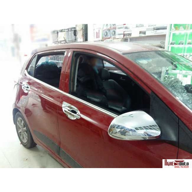 Nẹp chân kính, cong kính Xe Grand i10 2014-2020 sedan/hatback chất liệu inox cao cấp