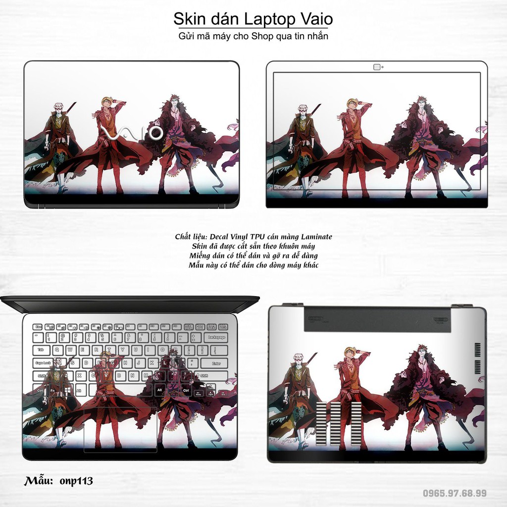 Skin dán Laptop Sony Vaio in hình One Piece _nhiều mẫu 12 (inbox mã máy cho Shop)