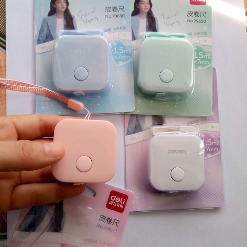 Thước dây mini deli, dùng trong may đo!