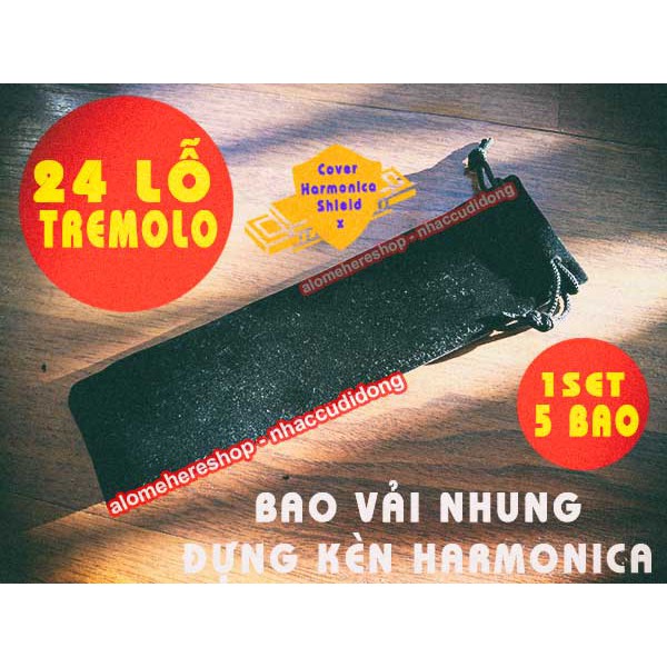 Bộ 5 Bao Nhung Đựng Kèn Harmonica Tremolo 24 Lỗ