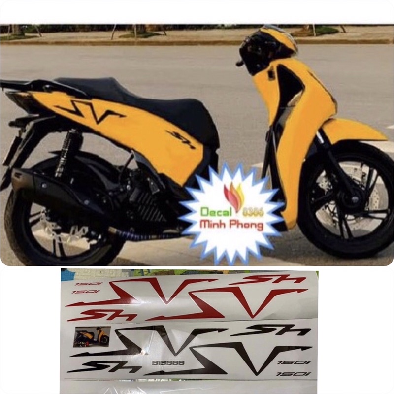 Tem xe SH chữ SV,tem 3 lớp hàng cao cấp