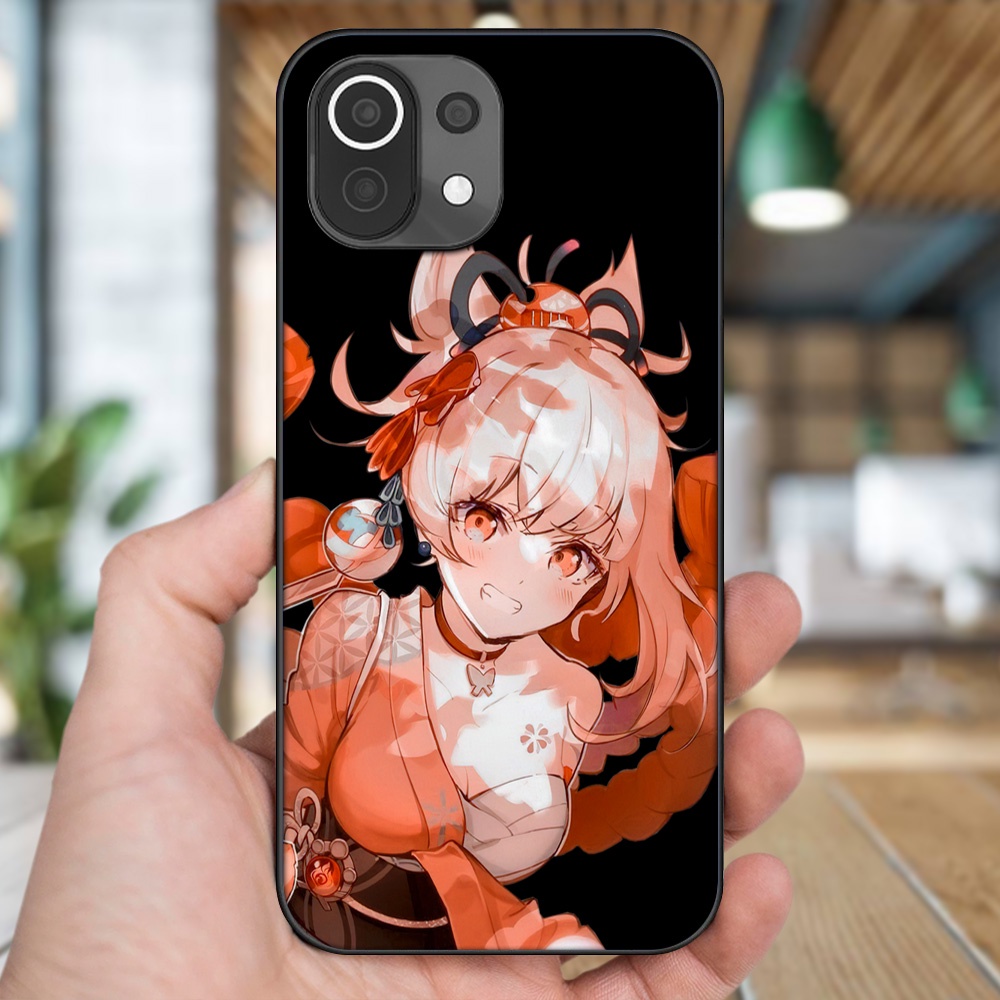 Ốp lưng Xiaomi Mi 11 Lite viền đen in hình Yoimiya Genshin Impact