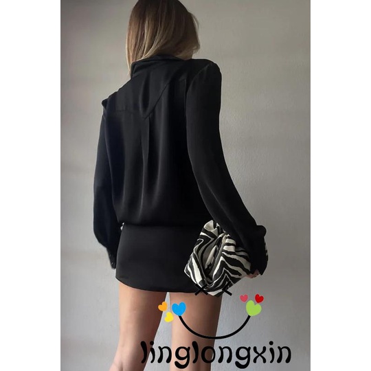 Linglongxi2-đầm Xẻ Tà Phối Nút Màu Trơn Thanh Lịch Dành Cho Nữ