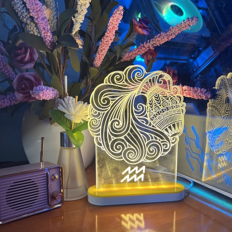 Đèn Ngủ Trang Trí 3D 12 cung hoàng đạo Nhiều Mẫu Siêu Xinh - Đầu Cắm USB