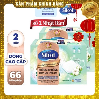 Bộ 2 hộp Bông trang điểm cao cấp Silcot Premium 66 miếng/hộp
