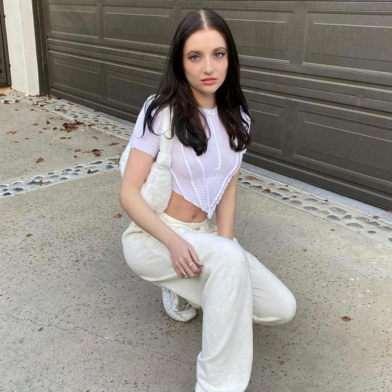 Áo Crop Top Nữ Tay Ngắn Màu Trơn Thời Trang