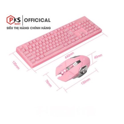 Bàn Phím Và Chuột Màu Hồng Xinmeng 616 Led Xuyên Chữ Cao Cấp Chính hãng Bảo Hành 12 Tháng Lỗi Đổi Mới