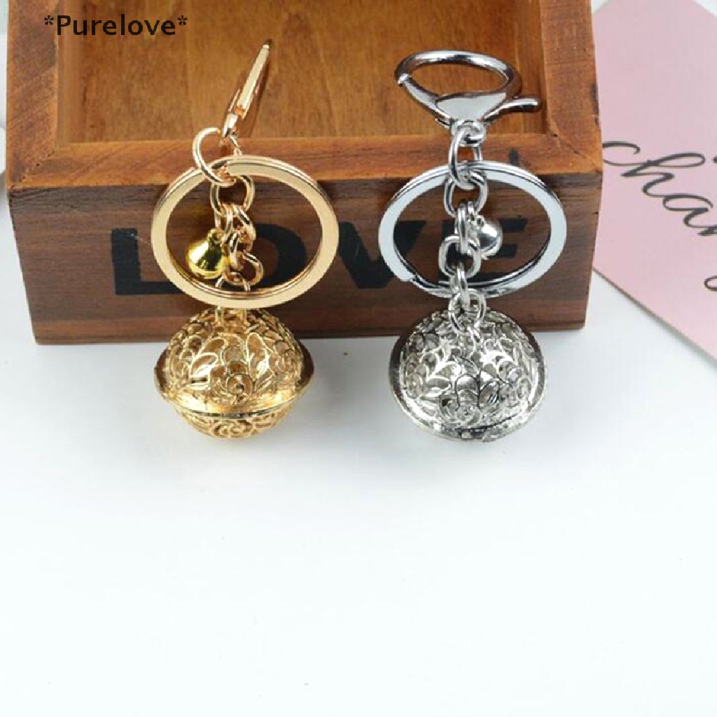 [Purelove] Móc Khóa Kim Loại Hình Chuông Rỗng Sáng Tạo DIY Làm Quà Tặng Trang Trí Túi Xách