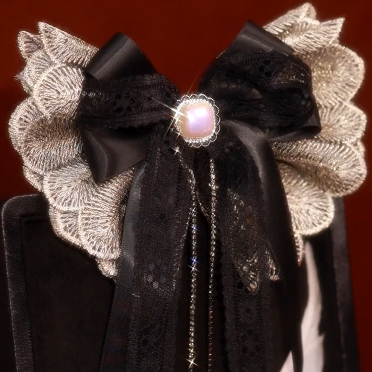 Kẹp Tóc Nơ Ren Ruy Băng Sang Trọng Cổ Điển Thời Trang Cho Nữ