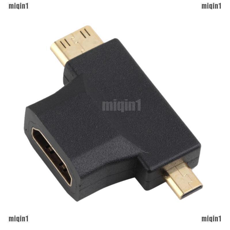 Cáp chuyển đổi 3 trong 1 Mini HDMI đầu đực sang đầu cái HDMI đầu cái