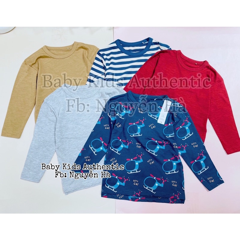 Set áo cotton thun dài tay bé trai sz 12/18m 18/24m 2/3y 3/4y 4/5y 5/6y