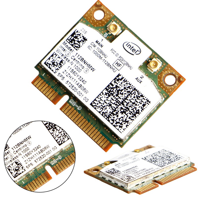 Thẻ Wifi Intel Centrino mini không dây chuẩn N 1000 802.11 b/g/n 112BNHMW PCI-E | BigBuy360 - bigbuy360.vn