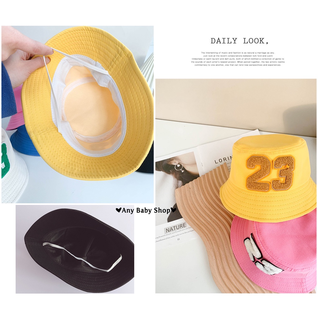 Mũ nón Bucket rộng vành thời trang số 23 cho bé trai và bé gái 8 màu siêu cute hột me  -có dây nón   ❣❣