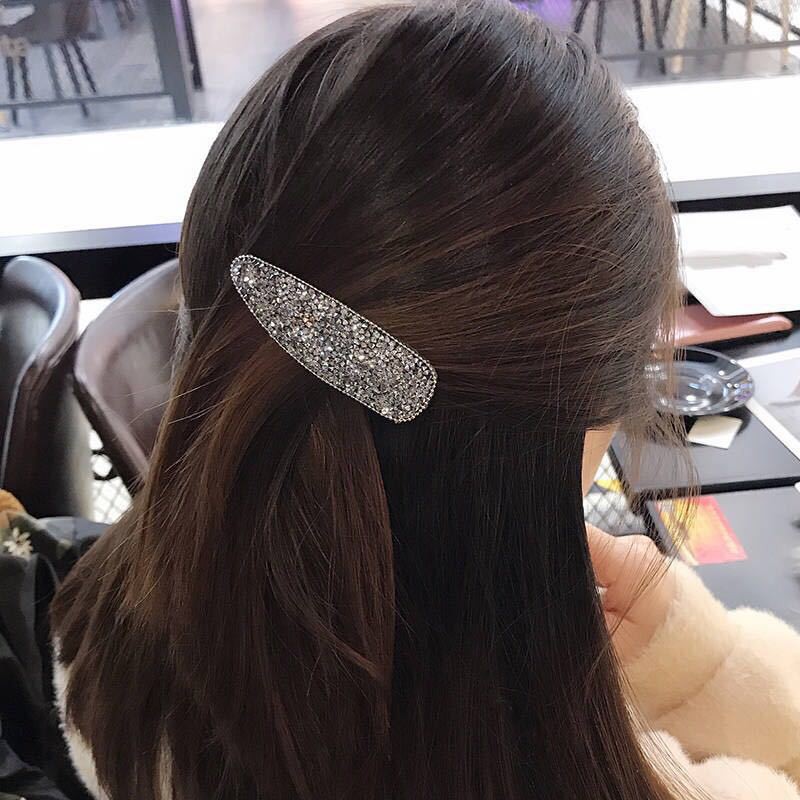 Kẹp tóc kiểu dính đính đá sáng lấp lánh sành điệu cho nữ B162