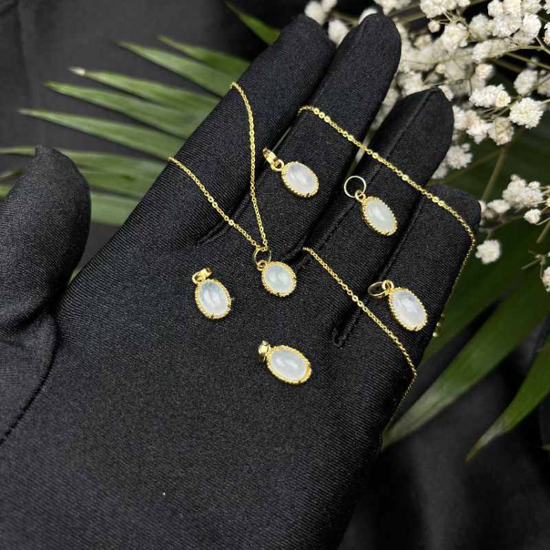 Charm Ngọc Jade A bọc gold10k ☯ Hợp Ngũ Mệnh ☯ Hộ Thân, Bình An, Tài Lộc, May Mắn, Vạn Sự Hanh Thông