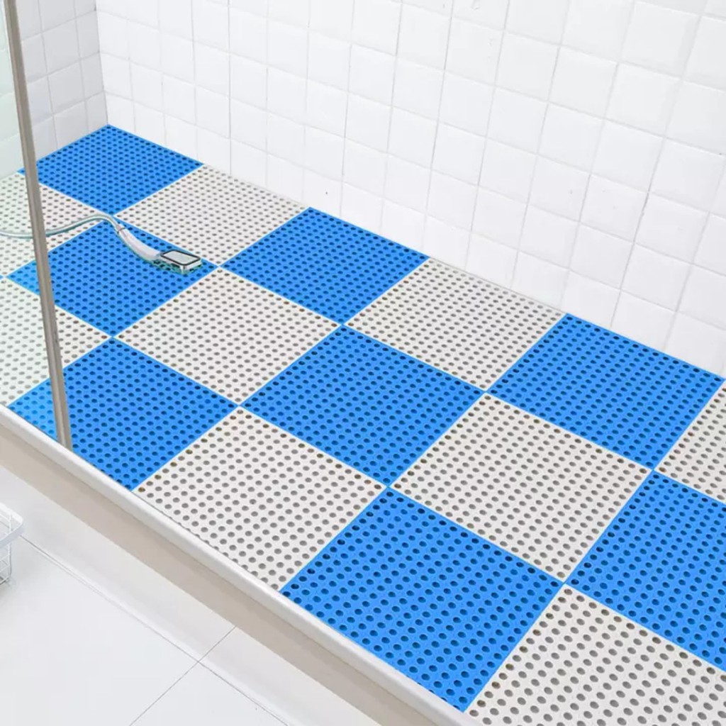 Thảm nhựa ghép lót sàn chống trơn trượt nhà tắm. Miếng nhựa ghép (tấm vỉ nhựa lỗ kháng khuẩn) lót sàn nhà vệ sinh