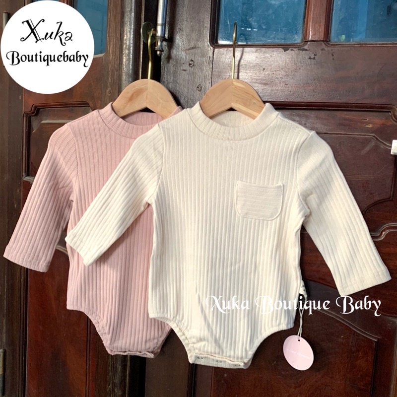 Bodysuit Dài Tay Đáp Túi Ngực Bé Trai Bé Gái (6-15kg) Chất Co Giãn Mềm Mịn Dày Dặn Hãng Jennybebe Cao Cấp [ảnh Thật]
