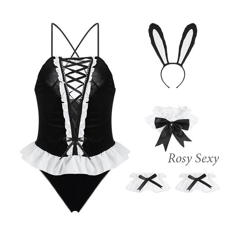 Bodysuit nhung sexy đan dây ngực cosplay thỏ bunny mlem mlem CP1K76 | WebRaoVat - webraovat.net.vn