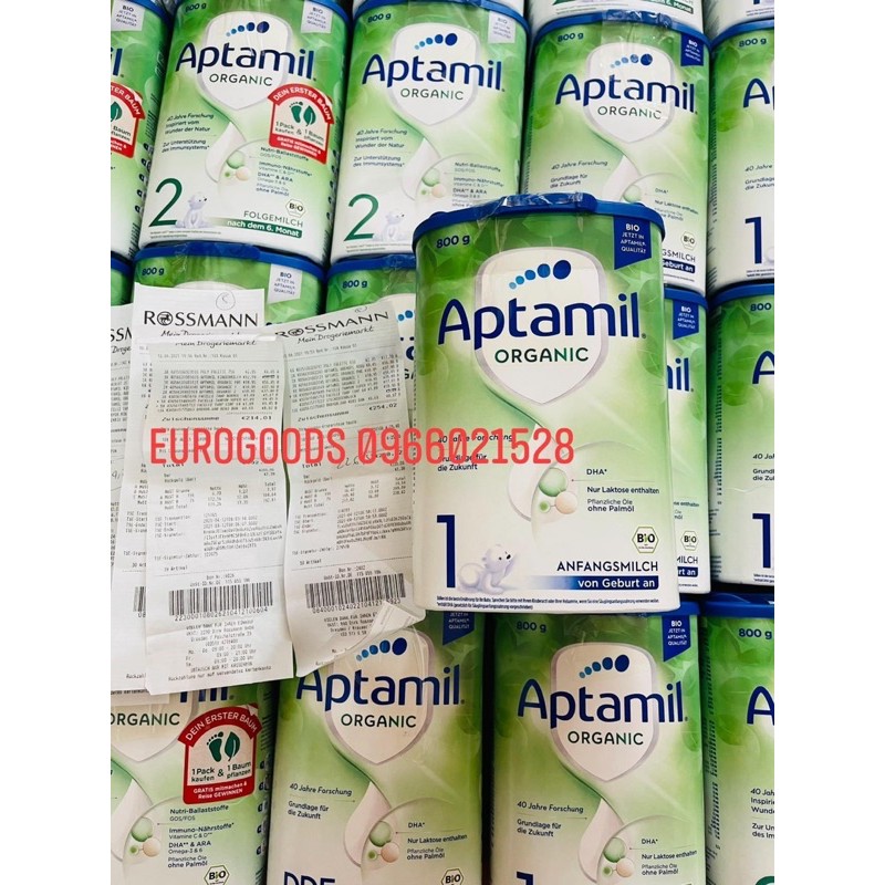 Sữa Aptamic Đức ⚡ HÀNG CHUẨN ⚡ Sữa Aptamil Organic Đức Số 1, 2 Hộp 800g Phát Triển Toàn diện cho bé [ Hàng Air]
