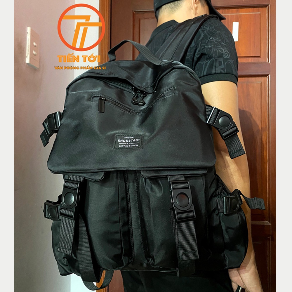 Balo nam đi học ES 2069 phong cách chất vải dù cao cấp, balo laptop 15.6 inch