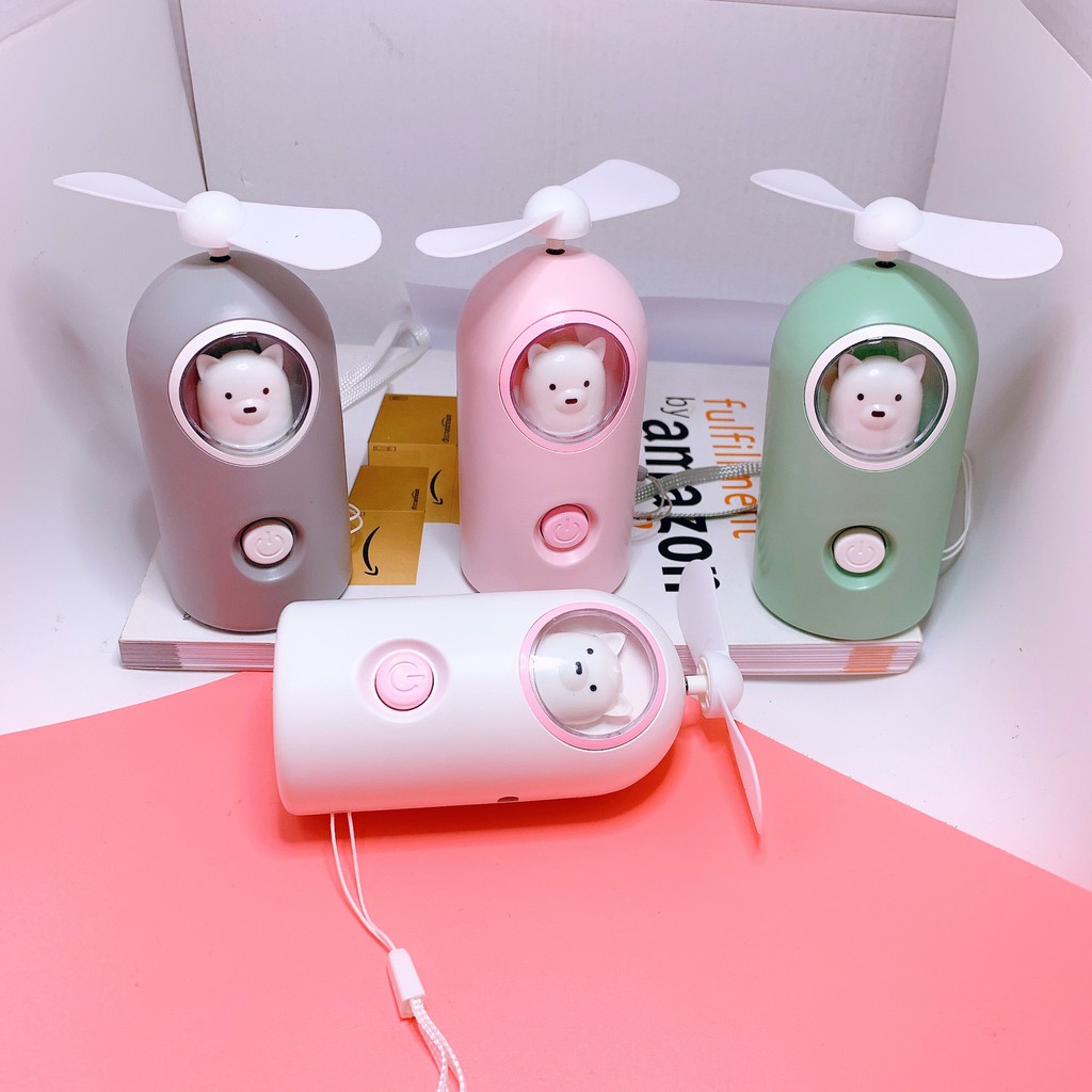 Quạt mini tích điện cầm tay có đèn mẫu mới (ảnh thật 100%) #8