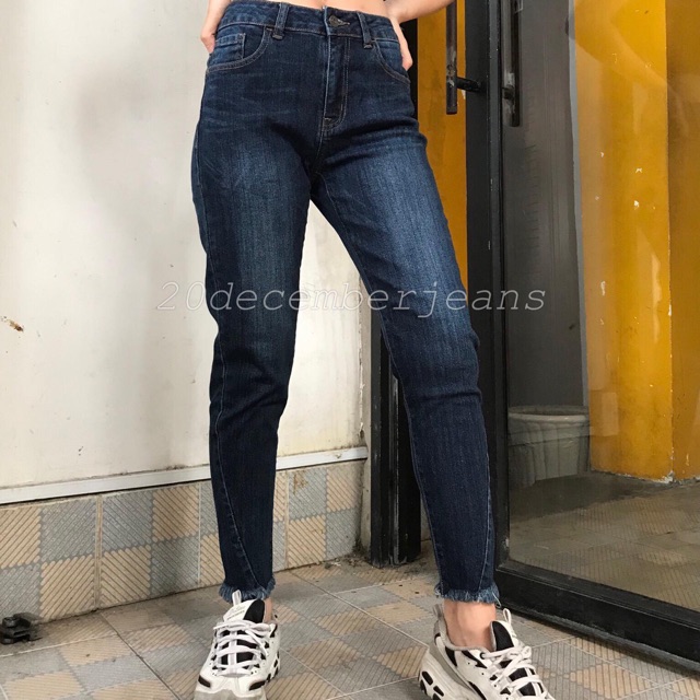 Quần momjeans lai chéo tua rua_931