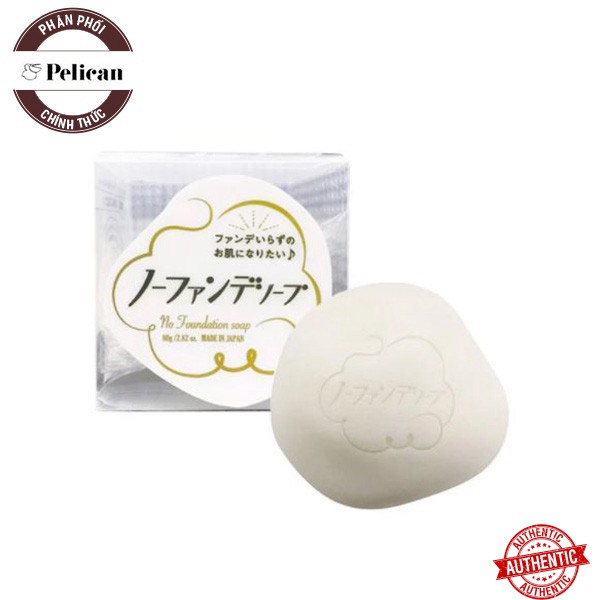 [Mã giảm giá] Xà Bông Rửa Mặt Sáng Mịn Da Pelican No Foundation Soap 80g