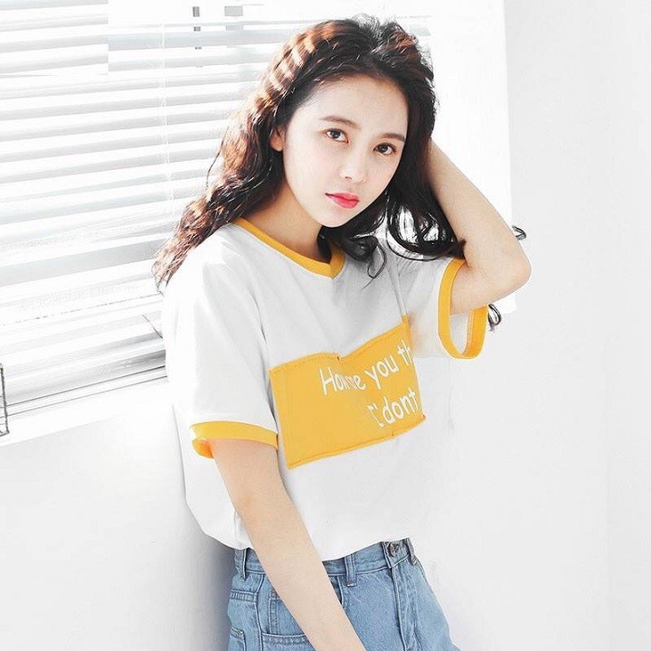 Áo thun nữ 💚𝐅𝐑𝐄𝐄𝐒𝐇𝐈𝐏💚 Áo thun nữ form rộng xanh chữ trước ngực thoáng mát, mềm mịn, phong cách