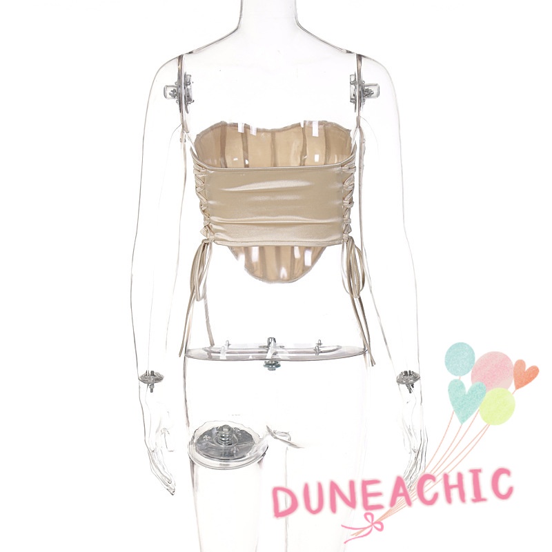 Áo Kiểu Trễ Vai Dáng Ôm Vải Polyester Phối Ren Thắt Nơ Gợi Cảm Cho Bạn Gái