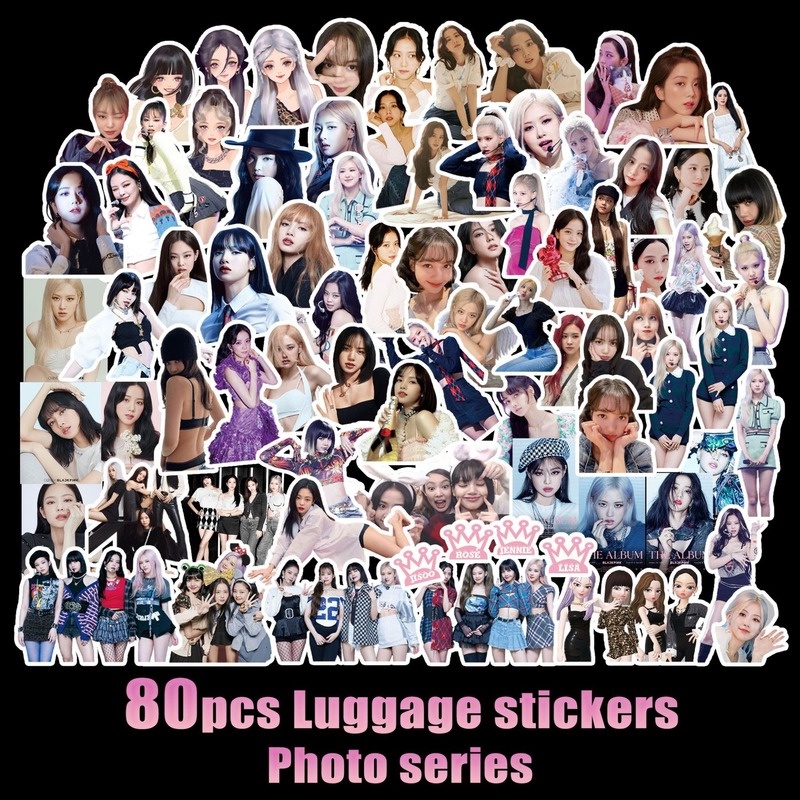 Set 80 miếng dán hình Blackpink trang trí điện thoại/ máy tính xách tay