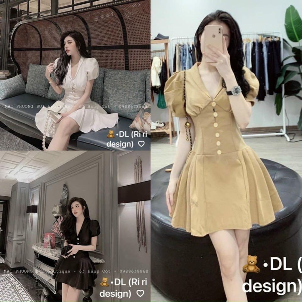 [Mã SKAMA06 giảm 8% tối đa 50K đơn 250K] Váy cổ V nhỏ đuôi xếp ly mẫu mới (kèm ảnh thật,video) | BigBuy360 - bigbuy360.vn