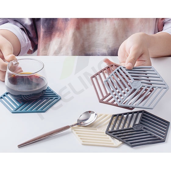 Tấm Lót Bàn Ăn Bằng Silicone Chống Bỏng Chống Trượt Phong Cách Bắc Âu