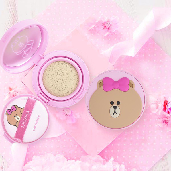 Phấn nước Tension Missha Glow bản thường và bản gấu Line Friends SPF50+/PA+++ | BigBuy360 - bigbuy360.vn