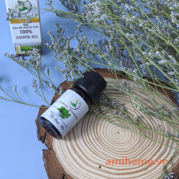 Tinh dầu Bạc Hà nguyên chất từ thiên nhiên xông thơm phòng đuổi kiến treo xe tinh dầu 10ml Essential Oils AmiHome