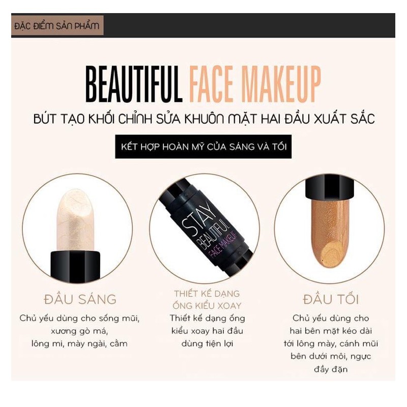 Bút tạo khối sáng tối 2 đầu cằm Vline tiện dụng mọi lúc | BigBuy360 - bigbuy360.vn