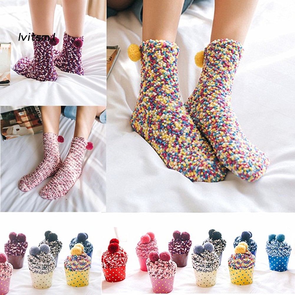 【LTM】Stylish Sweet Cupcake Autumn Winter Women Ladies Warm Thicken Elastic Socks