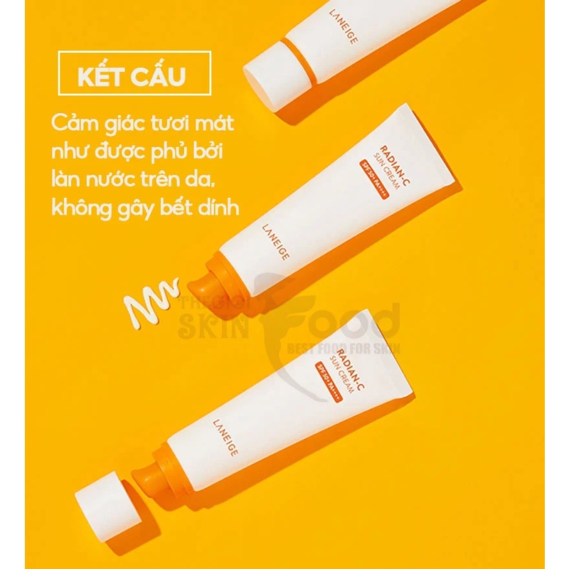 Kem chống nắng Laneige Radian-C Sun Cream SPF 50+ PA++++10ml mini size