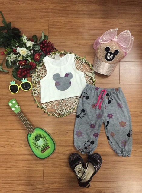 Bộ bé gái thun cotton 4 chiều