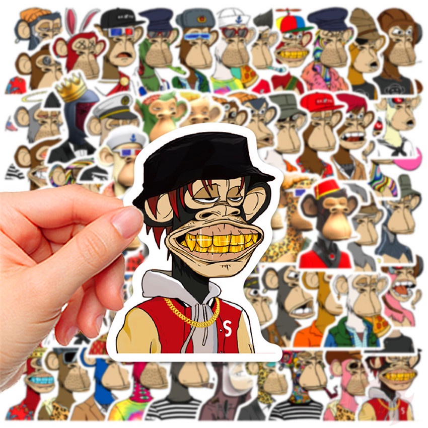❉ NFT Bored Ape Yacht Club Series 01 Stickers ❉ 60Pcs/Set DIY Fashion Waterproof Mixed Decals Doodle Stickers