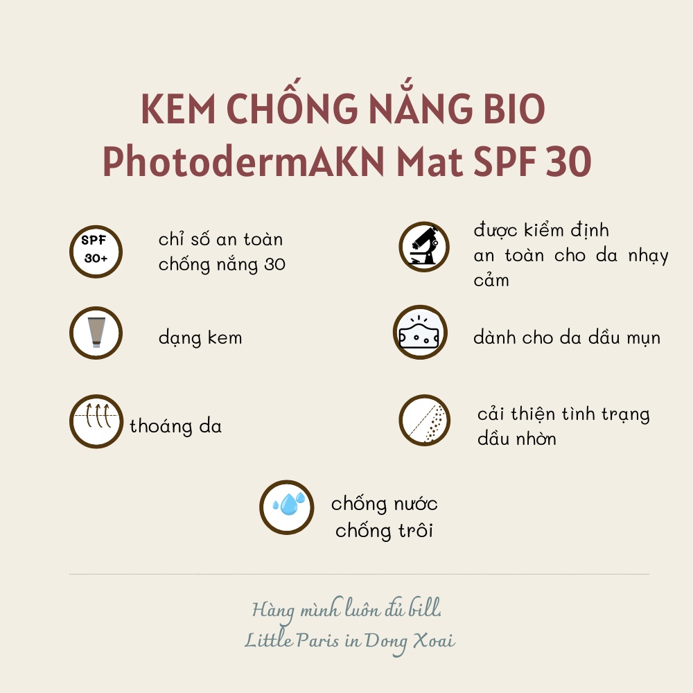 Kem Chống Nắng Bio Photoderm Akn Mat Cho Da Dầu Mụn | Hàng Nội Địa Pháp