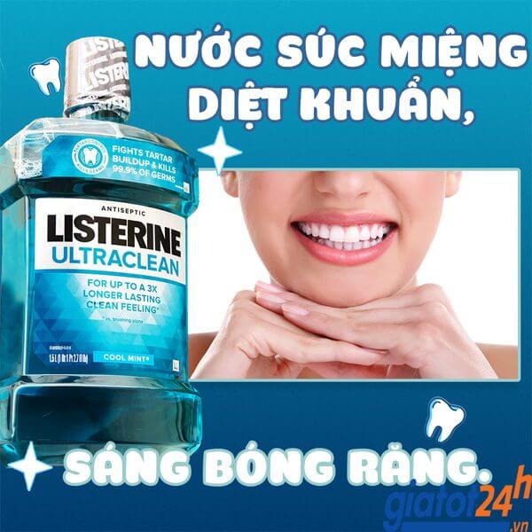 [Hàng chuẩn] Nước súc miệng Listerine Ultraclean 1.5l Mỹ - giúp ng.ăn ng.ừa mảng bám, ng.ừa h.ôi mi.ệng