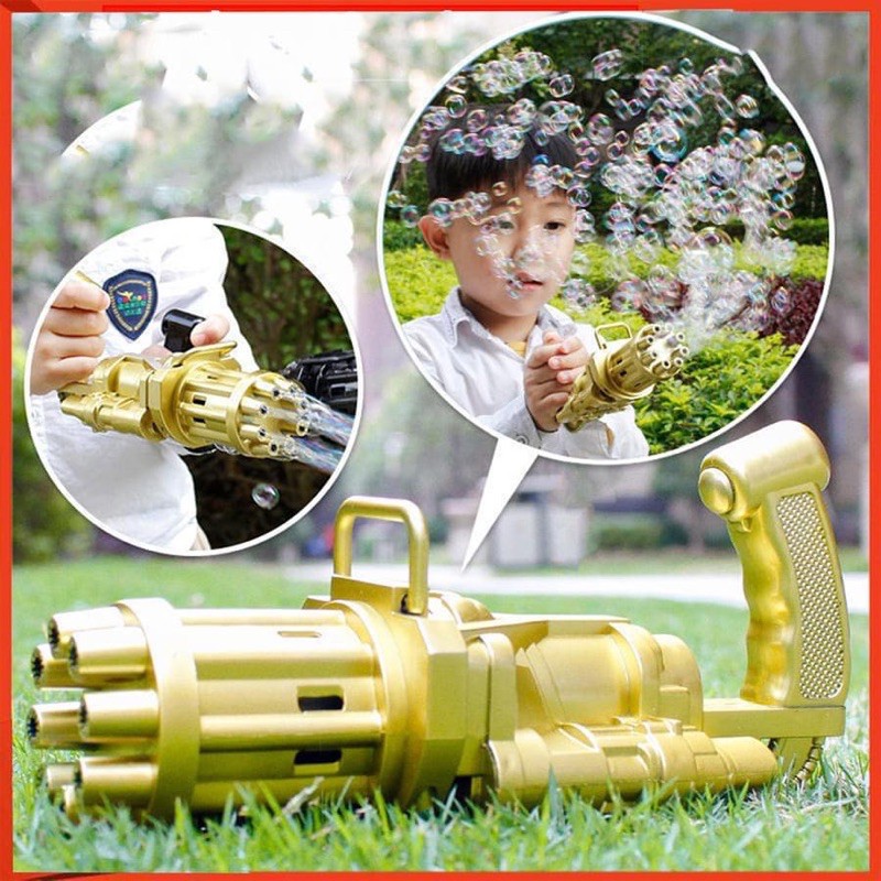 Súng Bắn Bong Bóng 8 Nòng Siêu Mạnh- cực kỳ đáng yêu