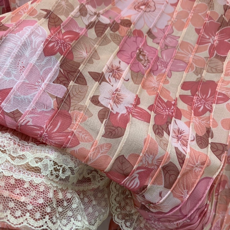 Đầm công chúa dáng xoè tay bồng tone màu hồng ngọt ngào thương hiệu Zimmermann cao cấp