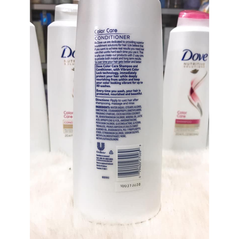 (603ML USA) Dầu gội - xả Dove Color Care dành cho tóc nhuộm của Mỹ