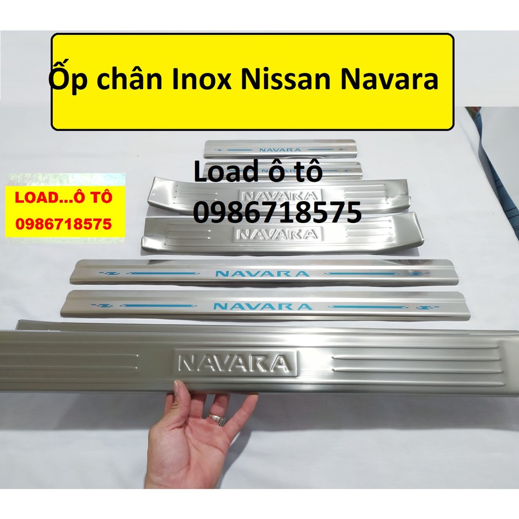Ốp Bậc Cửa, Nẹp Bước Chân Xe Nissan Navara 2021-2018 Form Cũ Hàng Inox Cao Cấp