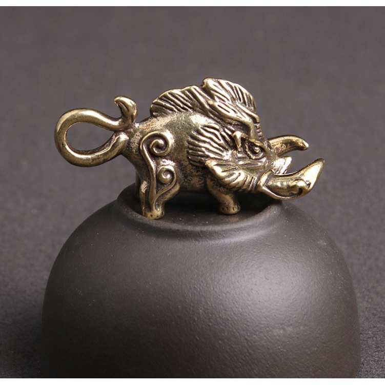 Tượng Lợn Rừng mini  🎁FREESHIP🎁Tượng Heo Rừng bằng đồng -Tượng heo phụ kiện trang trí tiểu cảnh