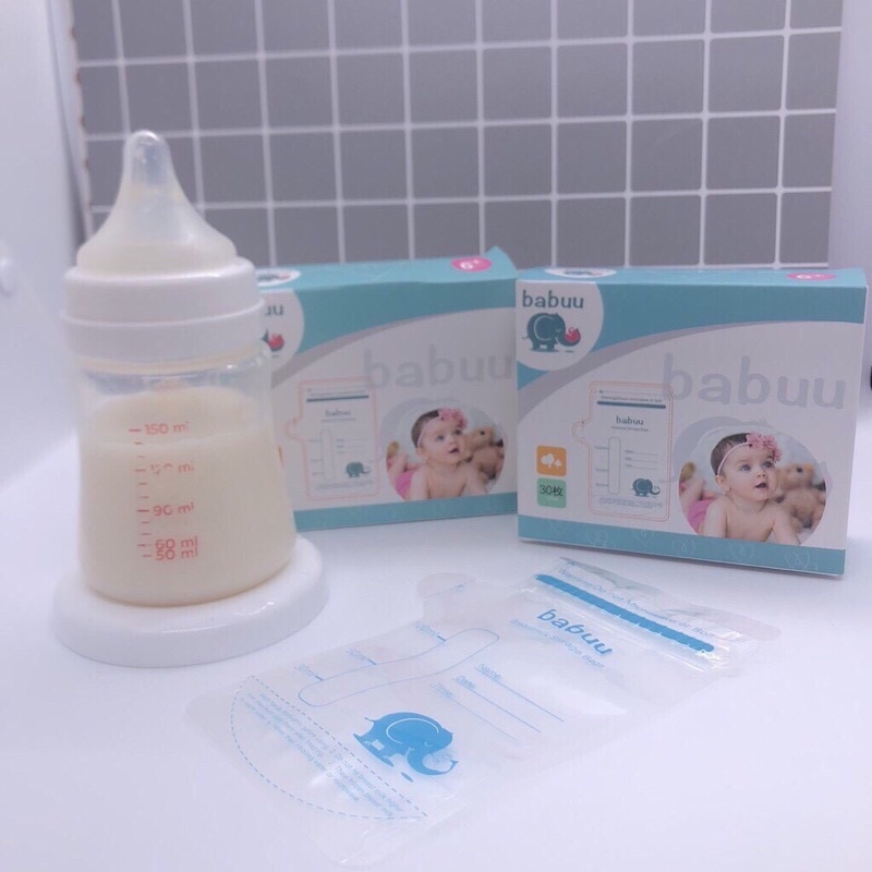 Hộp 30 túi trữ sữa 100ml tiện lợi Chikilachi, Babuu