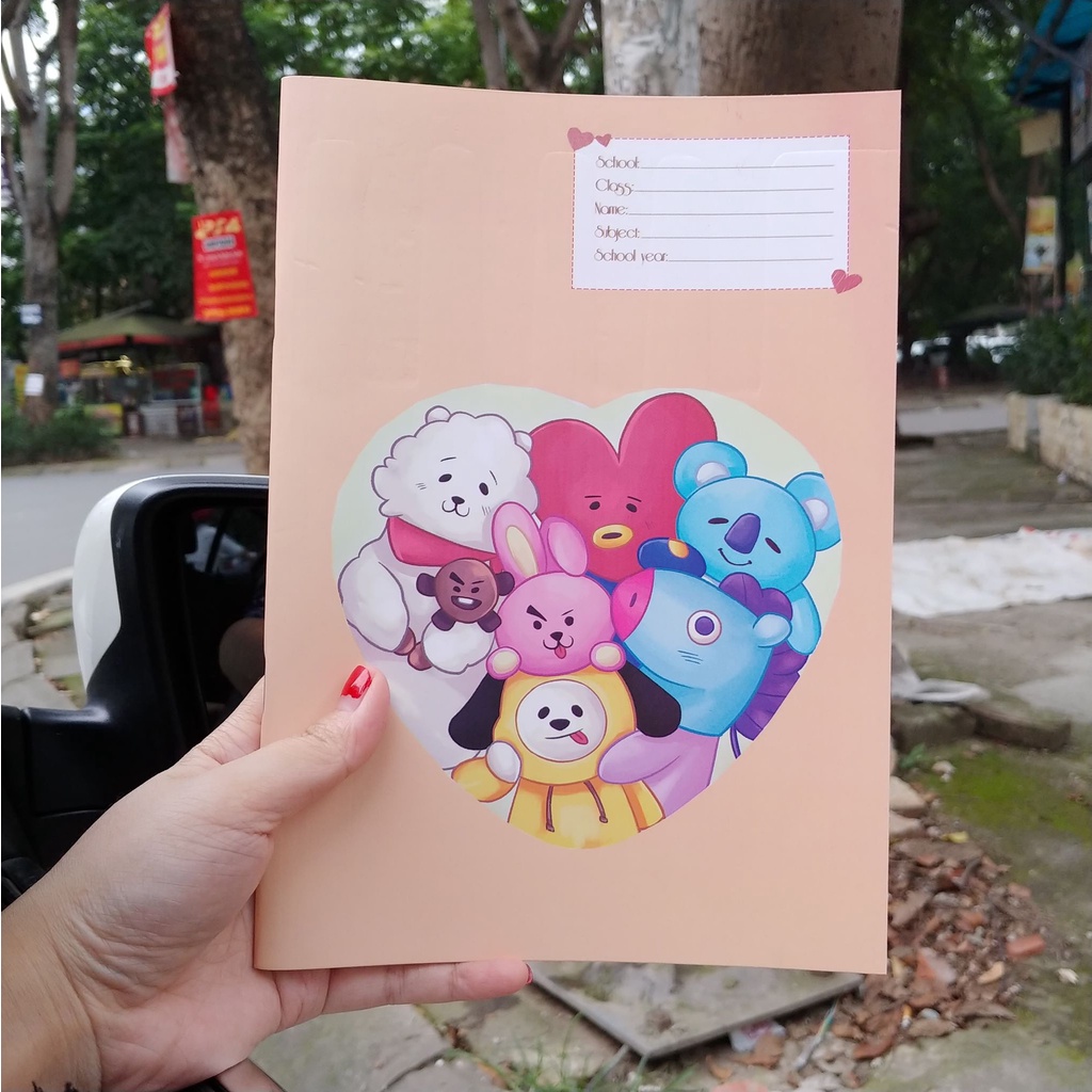 Vở kẻ ngang BTS BT21 trái tim 17x24cm